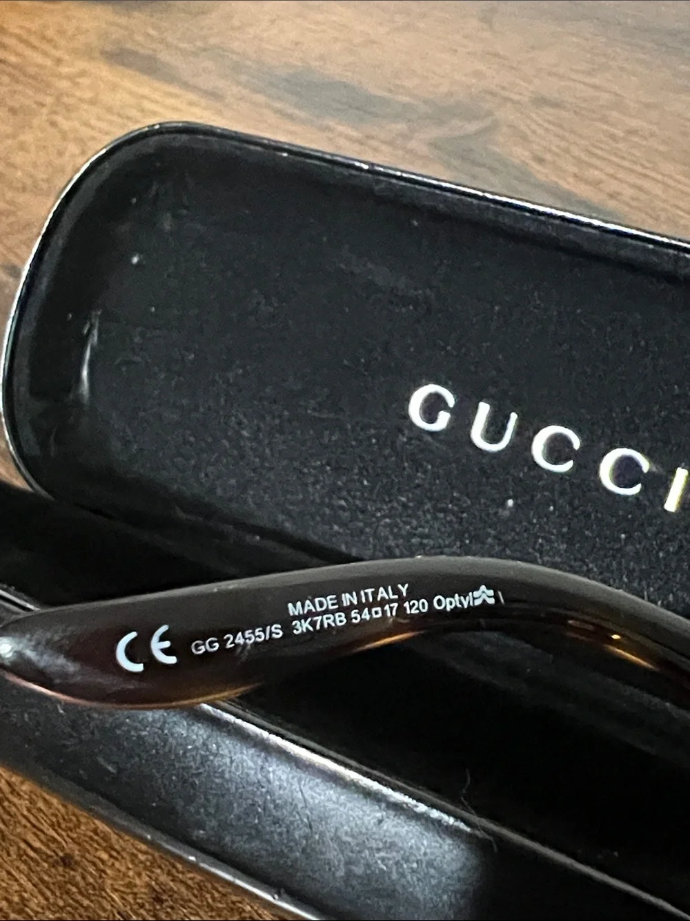 Gucci Brown Tinted Rectangular Sunglasses prescription lens’s 2455/S 54[]17 120